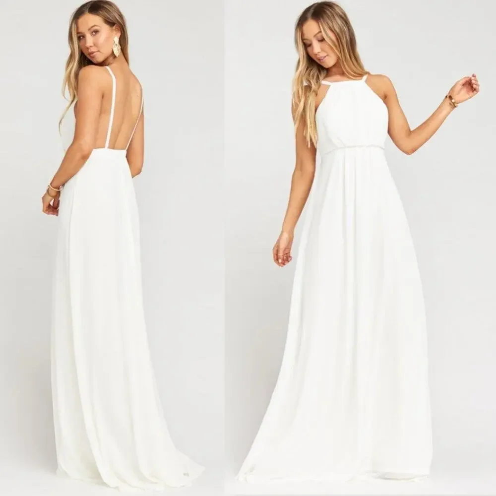 Show Me Your Mumu Amanda Maxi Dress Wedding Cake Chiffon Sz XL - Picture 2 of 6
